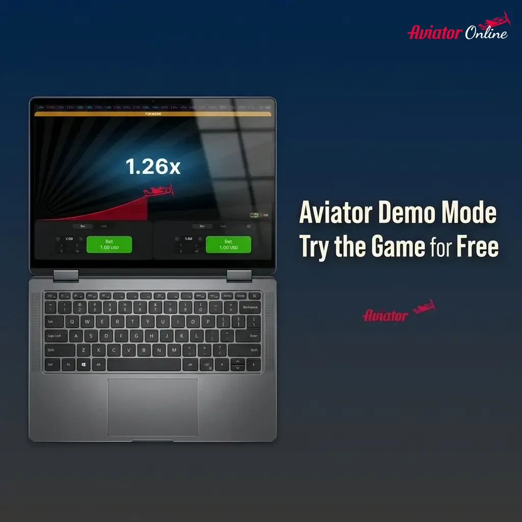 Aviator demo mode with virtual credits showing multiplier gameplay and free practice features for Indian players