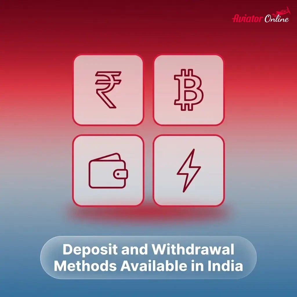 Deposit and withdrawal methods for Aviator casinos in India including UPI, PhonePe, Paytm, cards, and crypto